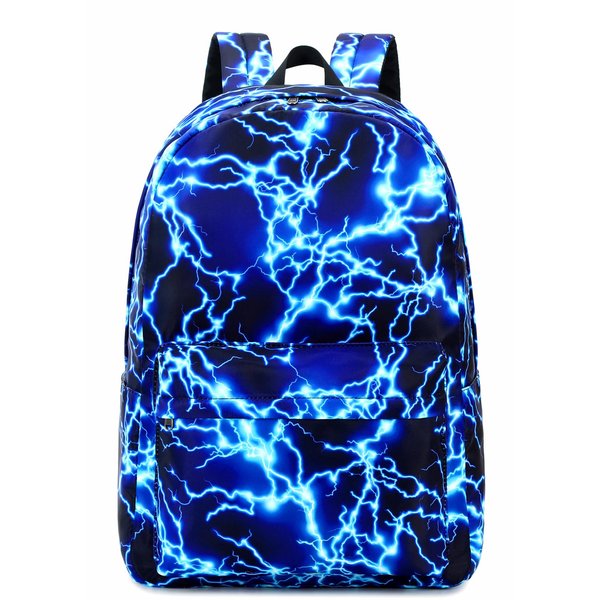 mezhsa Boy School Backpack Elementary Middle Lightning Bookbag Laptop Teenager Waterproof Lightweight 17 Inches (1-Blue)