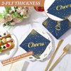 Geelin 180 Pieces Cheers Napkins Gold Napkins Cocktail Napkins for Wedding Reception Beverage Paper Napkins Disposable Bar Napkins for Engagement Party Graduation Baby Shower, 5 x 5 Inch (Navy Blue)
