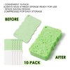 100% Natural Compressed Cellulose Bath Shower Loofah Travel Pack(5.2x3.2x1 inches) Foam Sponge Body Wash Puff– Gentle Scrubber Exfoliator Eco-Friendly, and Efficient Cleansing Solution (10 Pack)