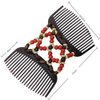 LOVEF 4 Pieces Beads Hair Combs Magic Elastic Hair Clips Stretchy Hair Comb Double Clips for Women Girls Hair Accessory