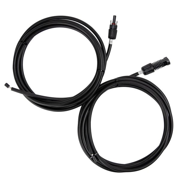 Renogy 10Ft 10AWG Solar Wire Extension Cables with Female and Male Connector, 1 Pair, Adaptor Kit, Black