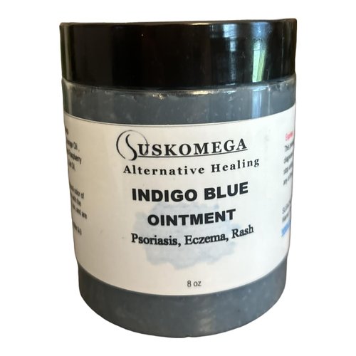 Indigo Blue Ointment Salve, Psoriasis Eczema, Rashes, Suskomega (8 oz)