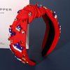 CEALXHENY 4th of July Headbands for Women, 4th of July Accessories, American Flag Patriotic Headbands, Rhinestone Pearl Knotted Headbands Beads Embellished Jeweled Headbands Holiday Gifts (US Flag G)