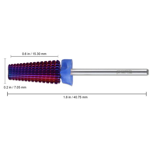 PANA Nail Carbide 5 in 1 Bit - Two Way Rotate use for Both Left and Right Handed - Fast remove Acrylic or Hard Gel - 3/32" Shank - Manicure, Nail Art, Drill Machine (Medium - M, Purple)