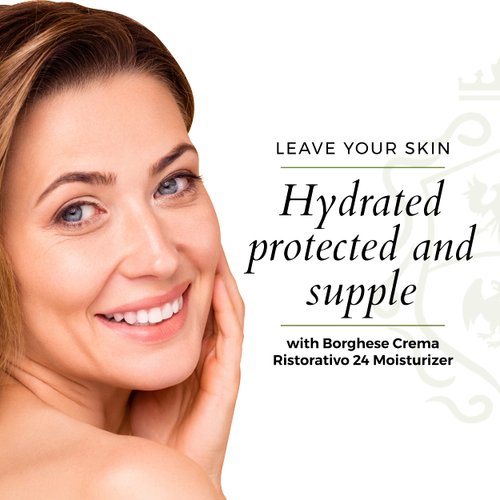 Borghese Crema Ristoravito – 24 Continuous Hydration Moisturizer - Hydrating Daily Face Moisturizer - For All Skin Type - 1.0 FL Oz