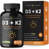 NutraChamps D3 with K2 MK7 Supplement for Heart & Bone Health | Vitamin D & K Complex | 5000 IU of Vitamin D 3 & 100 mcg of Vitamin K 2 MK-7 | 60 Vitamin K2 D3 Capsules