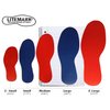 LiteMark Removable Matte Finish Red 9 Inch Medium Size Footprint Decal Vinyl Stickers | Great for Floors, Ceilings, Walls, and Most Smooth Surfaces | Pack of 12 Footprints (6 Pairs)