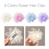 4Pcs Hawaiian Flower Hair Clips for Women,Rose Hair Clips Hair Barrettes 3.5 Inch Artificial Flower Clips,Hair Accessories for Vacation Beach Party, Boho Clips Hairpin for Girls Wedding