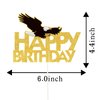 Eagle Happy Birthday Cake Topper,Bald Eagle Theme Birthday Party Decorations Supplies For Man Kids Boy Girl, Bird of Prey Birthday Party Supplies Cake Decor