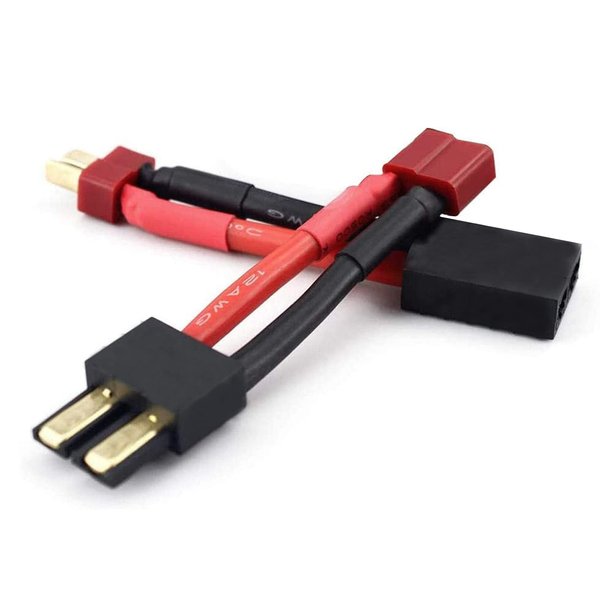 FLY RC 2Pairs T Plug Rc Lipo Battery Charger Cable Compatible with Slash/Rustler/Stampede/Bandit/E Revo RC Car