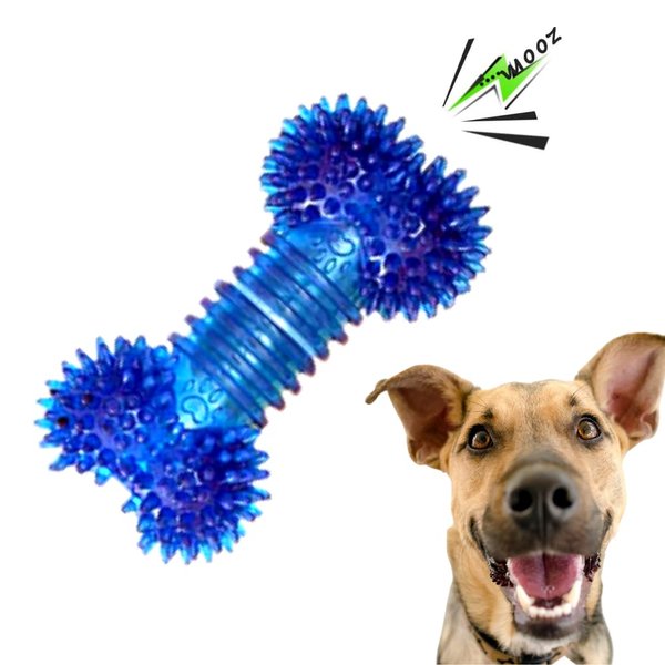 Bonita Pet Dog Chew Toy - for Aggressive Chewer Indestructible Interactive Boredom Training Promotes Dental Health & Clean Teeth Relieves Anxiety Stress Blue Bone