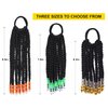Kids Braid Ponytail Extension with Elastic Bowknot Tie Clip in Beads Braids Hair Extensions Braids Hair Extensions Wig for Children Girls Wigs with Bead Decoration Synthetic Hairpiece Black