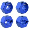 Hobbypark Aluminum 12mm Hex Wheel Hubs for Traxxas 1/10 2WD Slash, Rustler, Stampede,Hop-ups Replacement of Part 1654 3654 (4pcs) (Navy Blue)