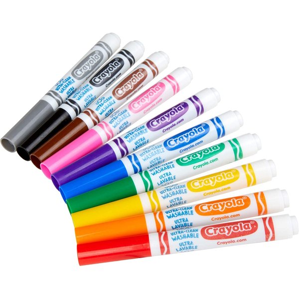 Crayola Ultra-Clean Washable Markers, Broad Line, 8 Count (2 Pack)