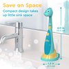 Brusheez Little Toddlers Sonic Toothbrush - Safe & Gentle Toothbrush for Ages 1-3 with Built-in, Light-Up 2-Minute Timer, Extra Brush Head, & Storage Base for First-Time Brushers (Rex The Dinosaur)