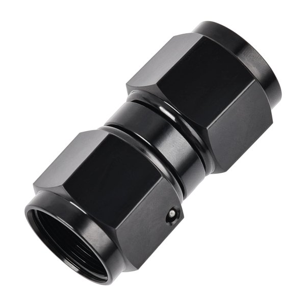 EVIL ENERGY 6AN Female to 6AN Female Straight Swivel Coupler Union Fitting Adapter Aluminum Black