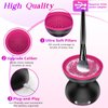 Electric Makeup Brush Cleaner Machine, Two Gears Speed and Dehydration Function, Travel Portable Automatic Brushes Cleaner Cleanser Machine for All Size Makeup Brush Set, with 5V/2A Adapter -Black