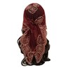 Floerns Women's Flower Embroidery Hair Scarf Headband Sheer Hair Bandana Burgundy One Size