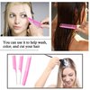 6 Pieces Parting Comb Rat Tail Hair Comb Cutting Comb Set Pintail Comb Carbon Fiber Teasing Comb Styling Comb with Stainless Steel Handle for Braids Salon Home Supplies (Pink)