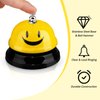 6 Pcs Call Bell Service Bell for Desk Smile Face Dinner Bell 3 Inch Diameter Desk Bell with Metal Anti Rust Construction Classroom Bell for Hotel Restaurant Office School Kitchen Bar (Plain Color)