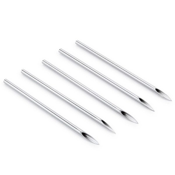 BodyJewelryOnline 25pcs Piercing Needles, 15G Hollow Puncture Piercing Needles Disposable Sterile Stainless Steel Piercing Needles for Rook Conch Daith Hoop Piercing