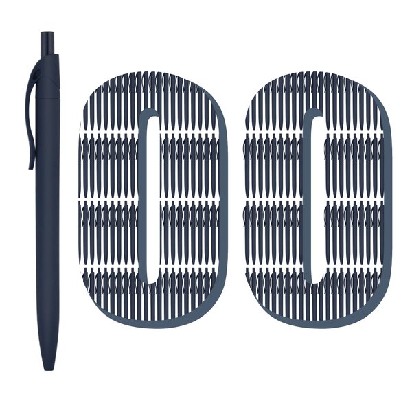 deegtran Pens Bulk, 100 Pack No Bleed Blue Barrel Click Pens, Wholesale Retractable Ballpoint Pens, Pens Medium Point, Smooth Ink Pens, 1.0MM Black Ink