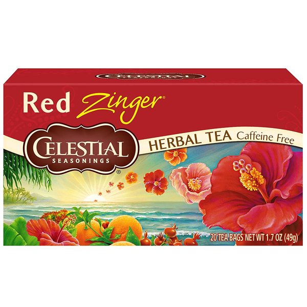 Celestial Seasonings Tea No Caffeine Herbal Tea, Red Zinger 20 ea (Pack of 2)