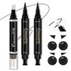 HOSAILY Black Eyeliner Stamp Quick Fix Makeup Cleanser Eraser Pen Set, Big Small Winged Eyeliner Stamp Cat Eye Stencil Tool, Makeup Corrector Pen for Eyeliner Lipstick Mascara with 3 Replacement Heads