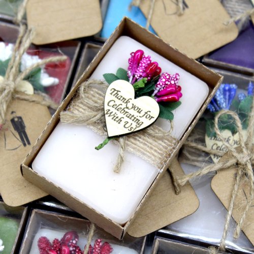 10 Pcs Shwaly Sisters Handmade Wedding Gifts Scented Soap Favors, Natural Soap Favors, Wedding Favors For Guests in Bulk, Bridal Shower Favors, Baptism Favor, Vegan Scented Rectangle Soap Bar