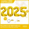 16 Inch Gold Number 2025 Balloons, Big 2025 Number Balloons New Year Foil Gold Balloons for 2025 Happy New Year Eve Celebration Decorations Party Supplies New Years 2025 Balloons Gold