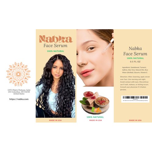 Nabka Face Serum 15ml, Ancient Glow Serum, Face Moisturizer for Brighter Skin - Saffron, Sandalwood, Aloe vera, Turmeric and vitamin E