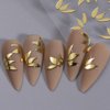 3D Metallic Flower Leaf Nail Art Stickers Mirror Silver Rose Gold Flower Nail Decals Floral Nail Stickers for Nail Art Supplies Bronzing Petal Leaves Flower Stickers for Girls Women Nail Decorations