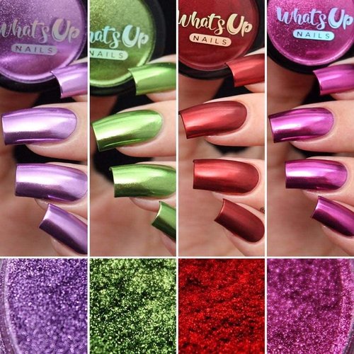 Whats Up Nails - Holographic Powder For Rainbow Unicorn Nails