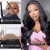 Turuwu 24Inch Wear and Go Glueless Wigs Human Hair Pre Plucked Pre Cut 5x5 HD Lace Closure Wigs 180% Density Brazilian Virgin Hair Body Wave Lace Front Wigs Human Hair for Black Women