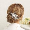 Casdre Starfish Bride Wedding Hair Comb Silver Crystal Bridal Hair Piece Pearl Beach Wedding Hair Accessories for Women and Girls
