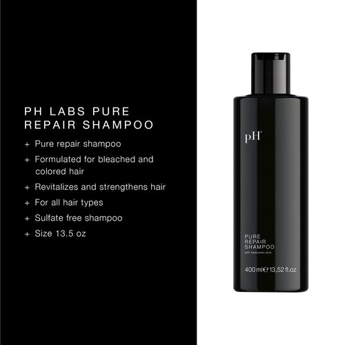 pH Labs Pure Repair Shampoo, Moisturizing Shampoo for Dry Hair, Revitalizing Shampoo for Colored Hair, 13.5 oz