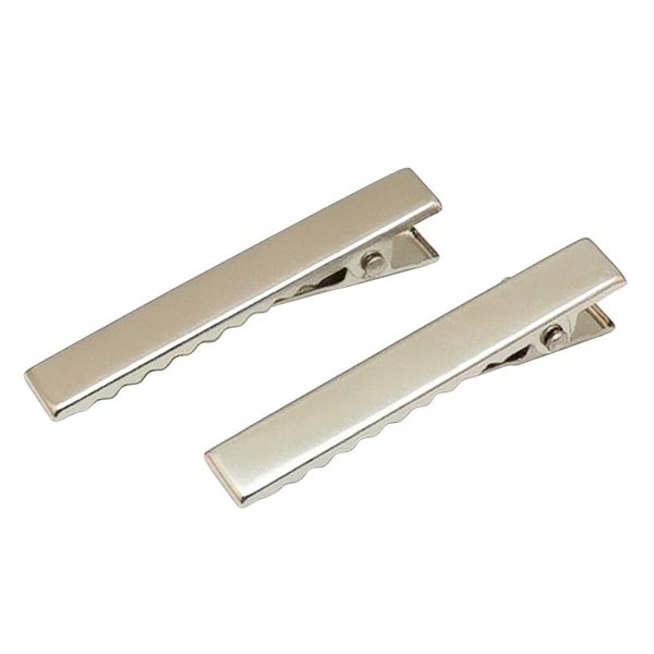 Chenkou Craft 50pcs Prong Hair Clips Alligator Hair Clip DIY Hair Jewelry Craft (Silver, 1 3/4" (45mm))