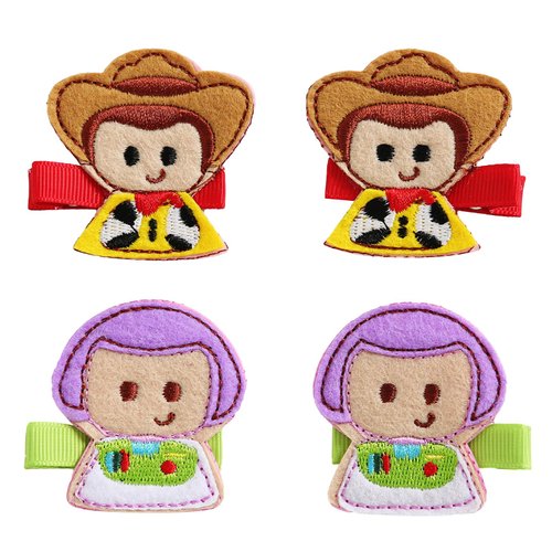 2 Pairs Cute Toy Hair Clips for Girls Women 2 Inch Cartoon Dress up Hair Accessories Birthday Party Gift for Woody Buzz