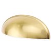 goldenwarm 5 Pack Gold Cup Drawer Pulls Brushed Gold Cabinet pulls Decorative Pulls Bin Cup Pulls Cup pulls for cabinets and Drawers, 3 inch (76mm) Hole Centers