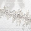 Foyte Crystal Bride Wedding Hair Comb Leaf Bridal Headpieces Rhinestone Flower Hair Vines Pearl Bridesmaid Side Combs Hair Accessories for Women (silver leaf)