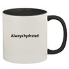Molandra Products Always Hydrated - 11oz Ceramic Colored Inside & Handle Coffee Mug, Black