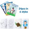 ANGOLIO 24PCS Christian Bible Coloring Book for Kids Easter Holiday Activities Coloring Books Bible Verse Drawing Supplies for Sunday School Classroom Rewards Goodies Bag
