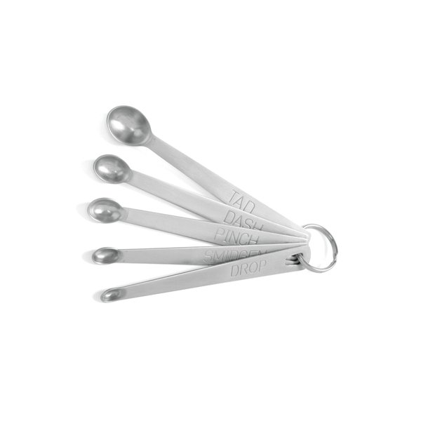 Norpro Mini Stainless Steel Measuring Spoons, Set of 5 (tad, dash, pinch, smidgen and drop), 5" x .5" x .5"