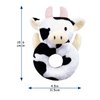 Doindute Baby Cow Soft Rattle Toy, Dairy Cattle Plush Infant Shaker Rattle Easy-Grasp Stuffed Animal Toy, Gifts for Newborns Babies Toddlers Boys Girls, Pink Horns, 6 Inches