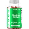 Vitamatic Irish Sea Moss Gummies - 3000 mg - 60 Vegan Gummies - Made with Bladderwrack & Burdock Root - Seamoss Supplement for Thyroid, Energy, Immune Support