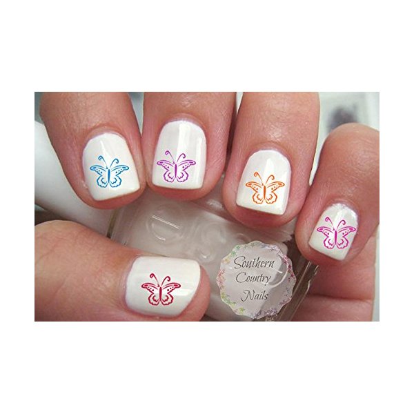 Butterflies Nail Art Water Slide Tattoo Decals