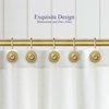 Gold Shower Curtain Hooks, Rust Proof Shower Curtain Rings for Bathroom, Metal Decorative Shower Curtain Hooks Hangers for Shower Curtain Rod, Shower Hooks for Shower Curtain Set of 12
