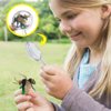 JOLLY SWEETS Pretend Insect Bug Figures Toys Set, Finger Ring Bug, Magnifying Glass, Dragonfly, Butterfly, Grasshopper, Bee, Ladybird, Cicada, Realistic Pretend Play Toys 6 Pcs..