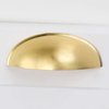 goldenwarm 5 Pack Gold Cup Drawer Pulls Brushed Gold Cabinet pulls Decorative Pulls Bin Cup Pulls Cup pulls for cabinets and Drawers, 3 inch (76mm) Hole Centers