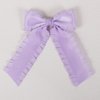 4" Ruffle Ribbon Hair Bow Clips for Girls,Light Purple Silky Satin Bowknot Alligator Barrettes with Long Tail,Cute Handmade Ponytail Holder Accessories for Toddler Teens Kids Women
